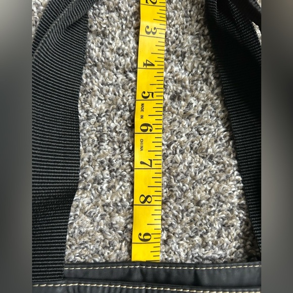 Nine West Black Nylon Shoulder Purse with White Stitching - Picture 8 of 9